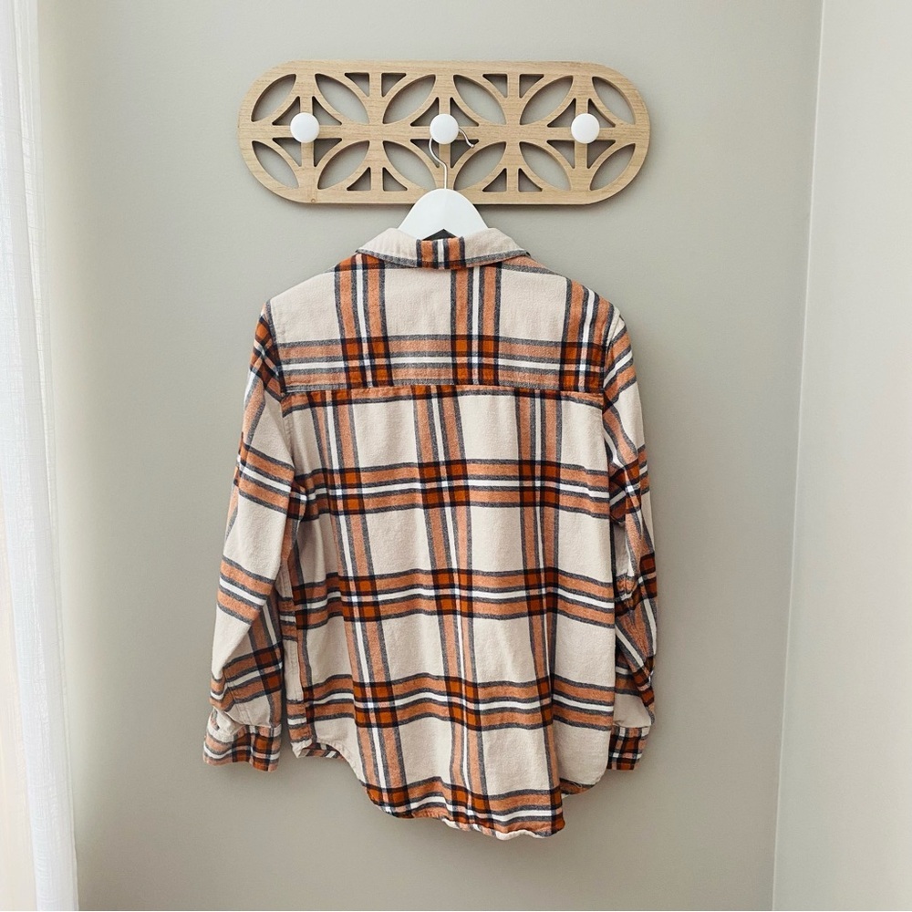 Universal Thread Button Up Flannel Top Cream/Oran… - image 6
